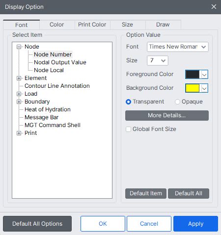 axis midas|Display Option – MIDAS Support.